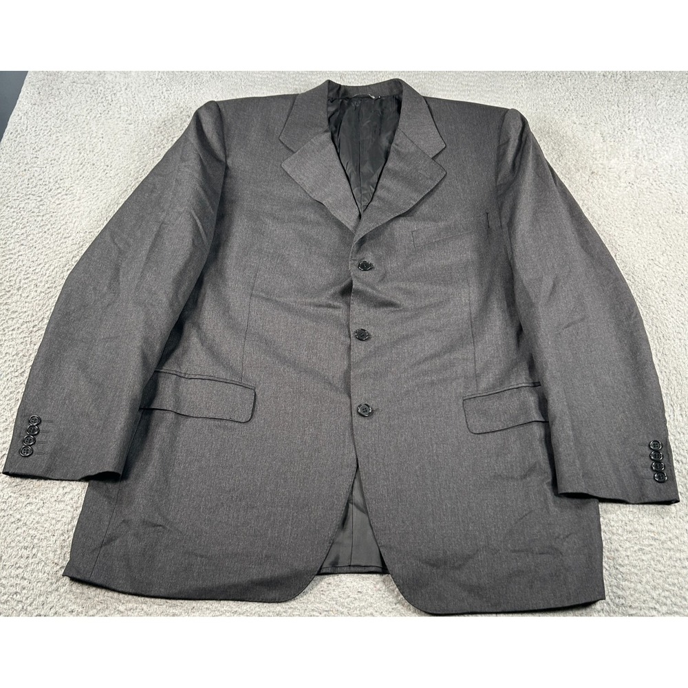 Canali Blazer Coat Men 48 Gray Wool Business 3-Button Preppy Italy‎